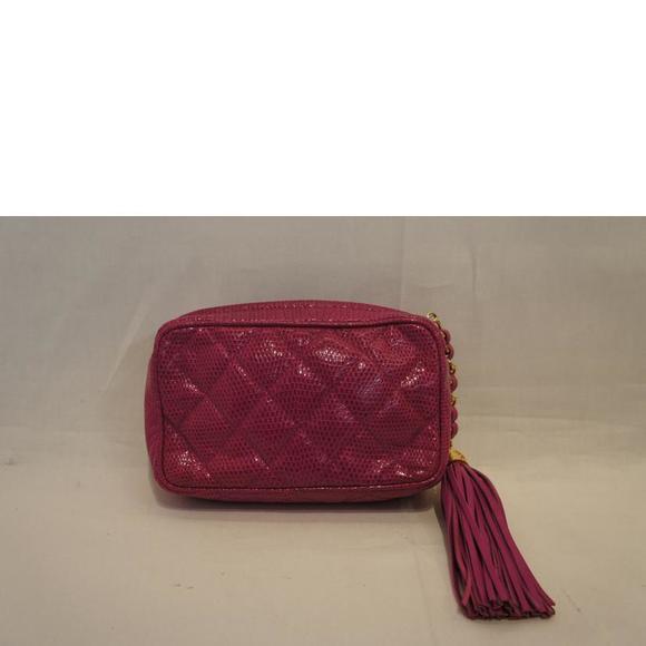 Chanel Black Pouch Fringe Lizard - Picture 1 of 5